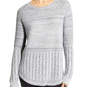 Athleta Borealis Grey Cable Knit Sweater Large